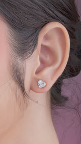 Solitaire Heart Cut Diamond Earrings.
