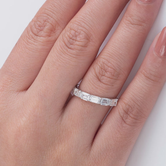 Emerald Cut Diamond Band Ring.