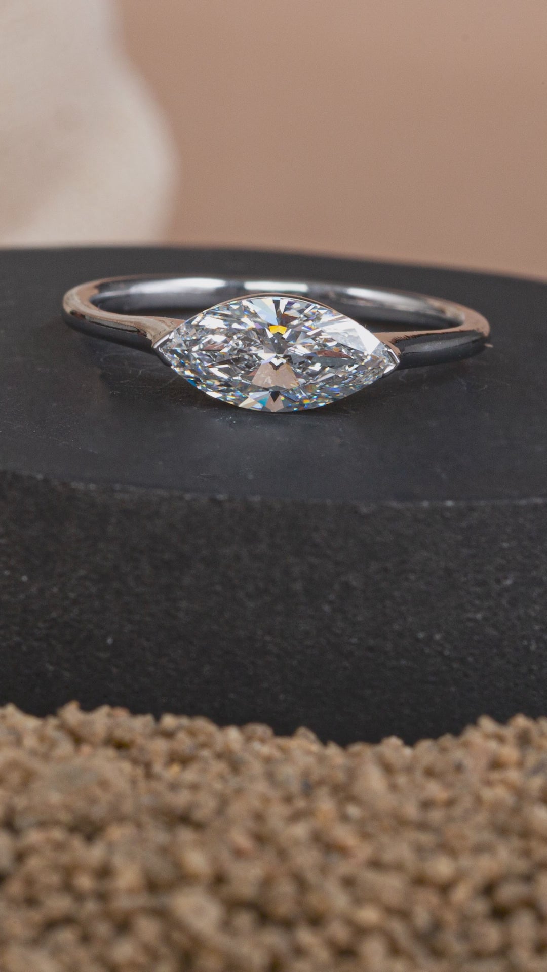 East-West Marquise Diamond Ring.